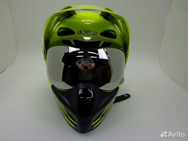 Шлем icon variant double stack - hiviz