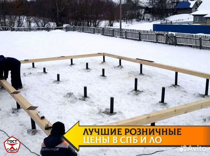 Сваи винтовые для фундамента. Монтаж 1-2 дня