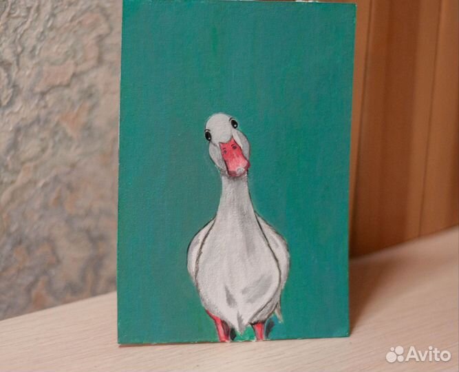 Картина Гусь, картина акрилом