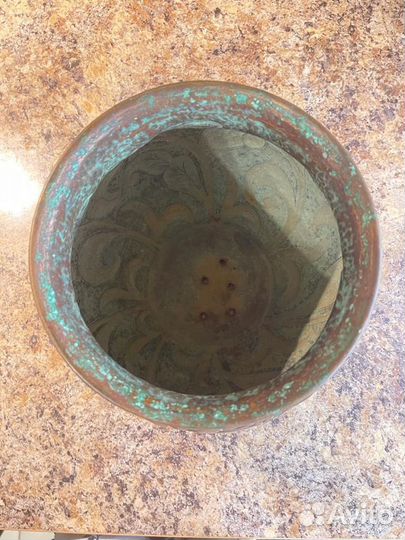 Ваза кашпо латунь ручная работа конец 19 века