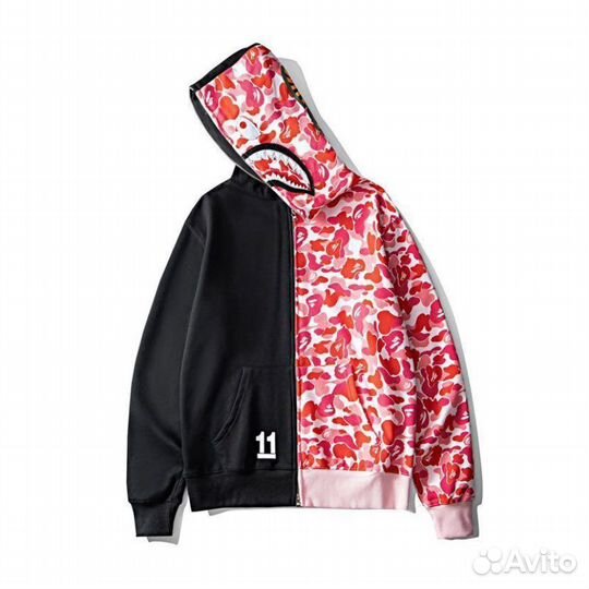 Худи Bape 11 pink розовое