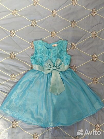Платье для девочки, голубое