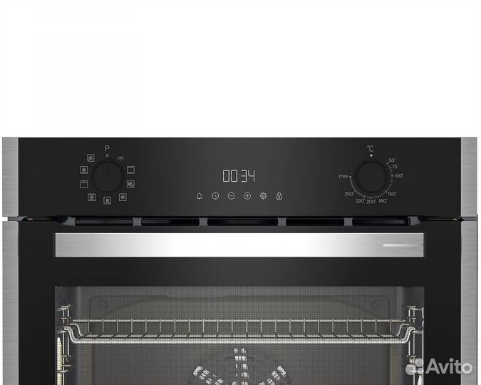 Встраиваемый электрический духовой шкаф grundig gebm19301bc черный, серебристый