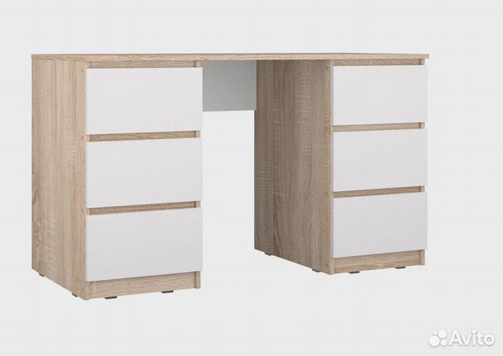 Стол письменный с ящиками белый