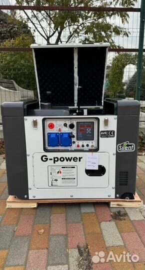 Дизельный генератор 10 кВт g-power однофазный