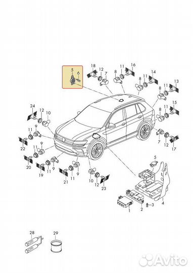 Динамик парковочной системы Volkswagen Tiguan 2