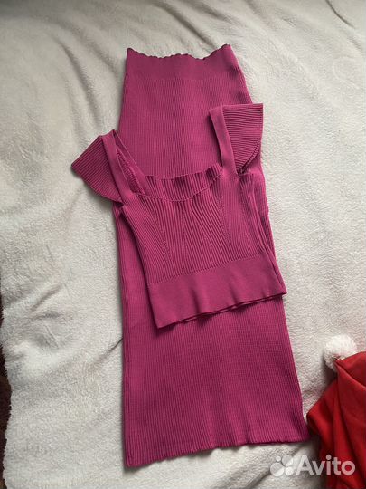 Костюм топ и юбка лапша 42