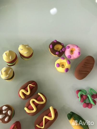 Набор 124 штук продуктов еды для кукол Барби лол