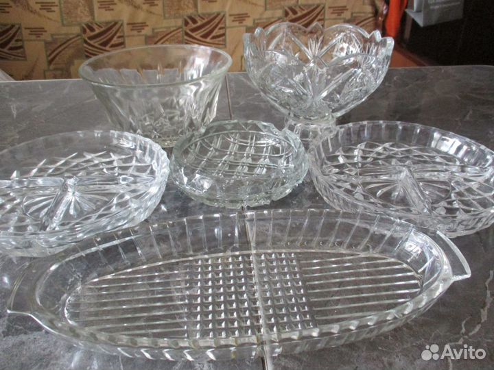 Бадейка стеклянная и хрусталь из СССР