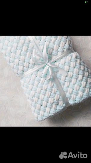 Плед из плюшевой пряжи Ализе пуффи