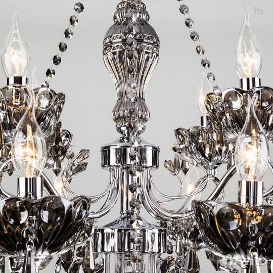 Подвесная люстра Eurosvet Teodore 10103/8 хром/дым