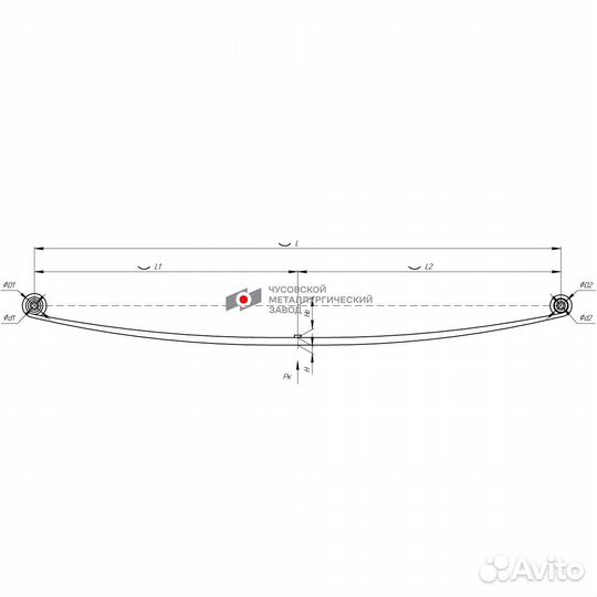 Рессора задняя для Fiat Ducato 244, 1 листовая
