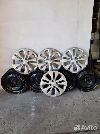 Диски r15 4x100 с колпаками
