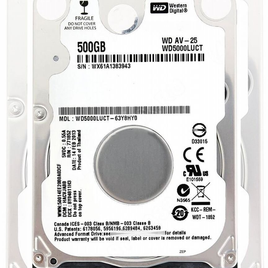 [WD5000LUCT] Жесткий Диск Western Digital 500gb Sata Wd5000luct