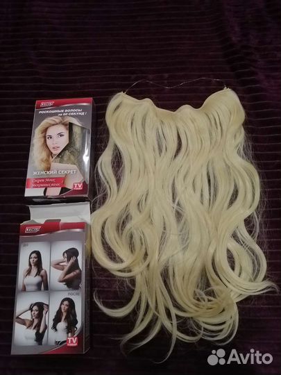 Волосы накладные блондин 50см