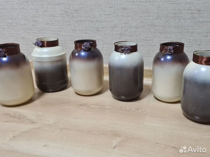 Стеклянный вазы 6 шт