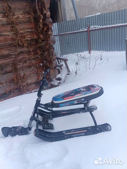 Детский снегокат Ника до 100кг с 2 амортизаторами