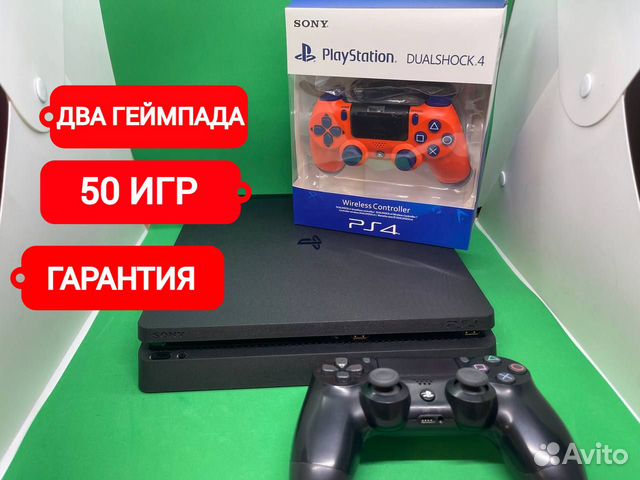 Ps4 slim +50 игр + 2 геймпада купить в Новосибирске | Электроника | Авито