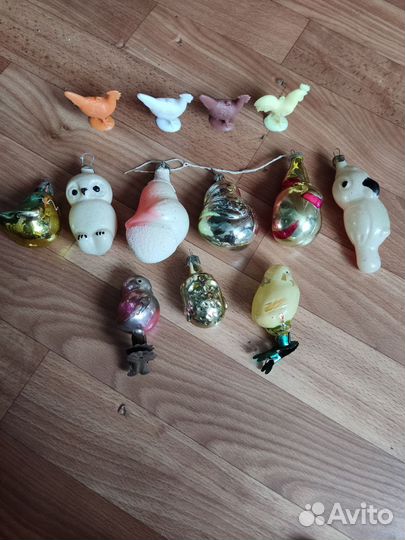 Елочные игрушки СССР птицы