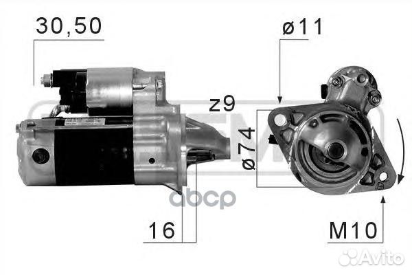 Стартер 12V 1,0 Kw toyota corolla '02-07