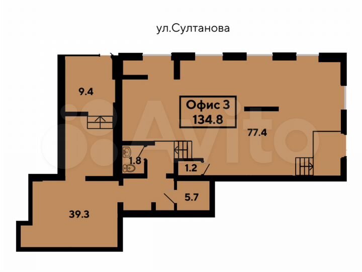 Коммерческое помещение, 134.8 м²