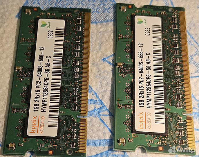 DDR-2/SO-dimm/2Gb(1+1) /PC-6400/800 Mhz
