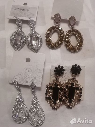 Серьги праздничные (бижутерия. )