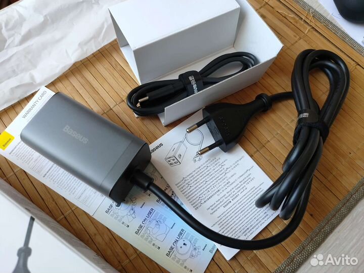 Baseus GaN 65w + Кабель Type-C 100Вт
