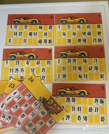 Лото карточки моющиеся клеенка СССР машинки