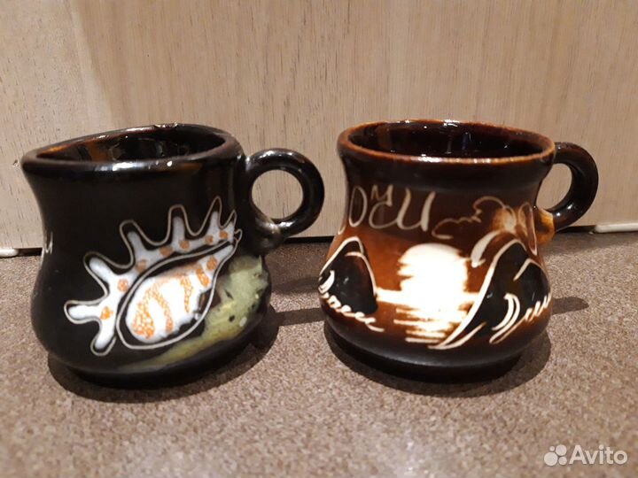 Пара керамических кофейных чашек из Сочи