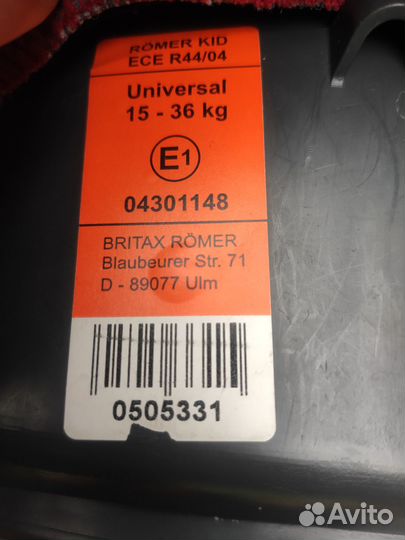 Детское автокресло 15 до 36 кг britax romer