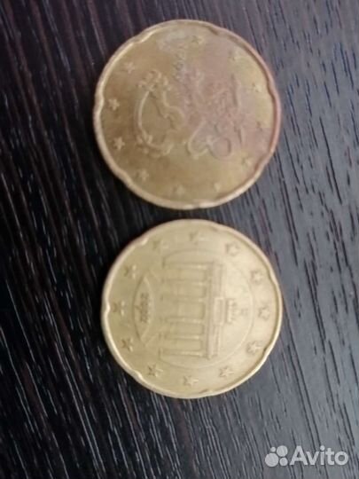 2 монеты 20 евроцентов