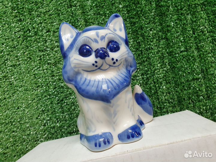Кот гжель фарфор