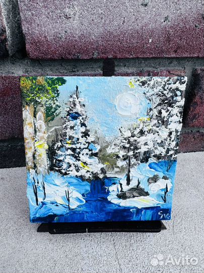 Картина маслом: Зимнее утро