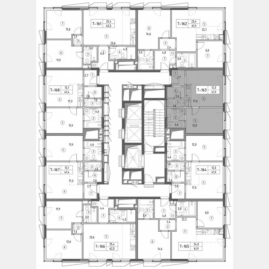 1-к. квартира, 41,4 м², 22/30 эт.