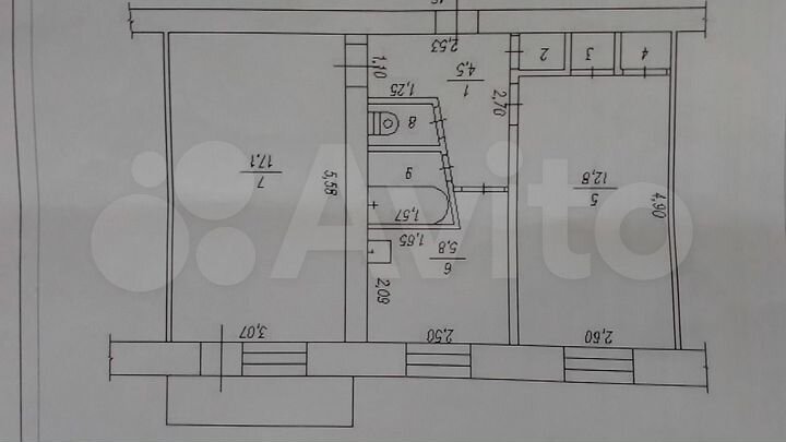 2-к. квартира, 44,8 м², 4/5 эт.