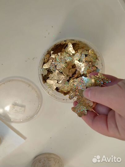 Пайетки для рукоделия бабочки 17мм