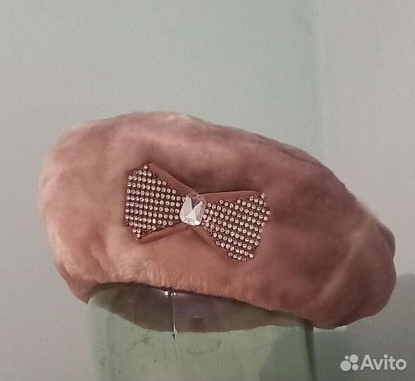 Берет женский, натуральная замша