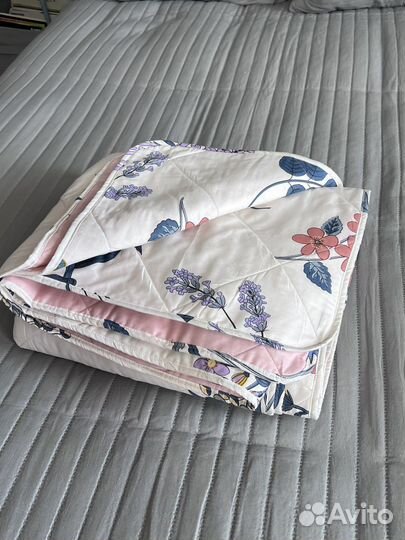 Одеяло 1,5 на лето с рисунком сатин 100 хлопок