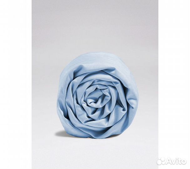 Простынь GoodNight Сатин 160х200х20 Голубой на рез