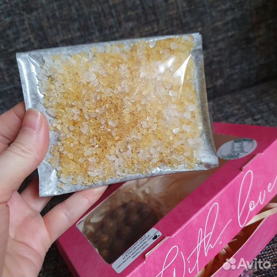 SPA набор: массажное мыло + соль + свеча / новый