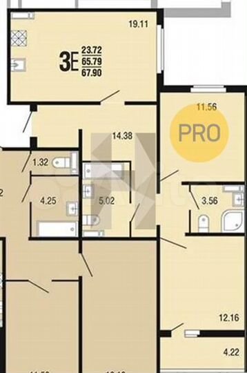 2-к. квартира, 67,9 м², 4/10 эт.