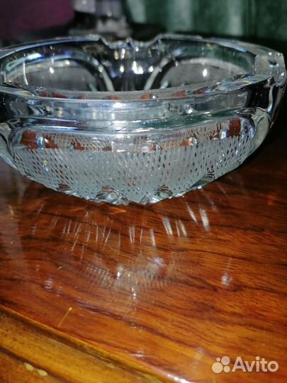 Пепельница СССР хрусталь и металл