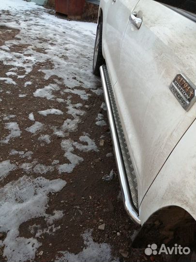 Пороги с накладным листом 53 мм Тойота Тундра 2014