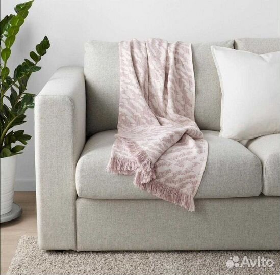 Плед икеа Kapaster новый розовый Жаккард