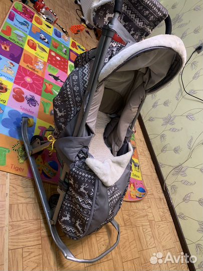 Зимняя детская коляска санки