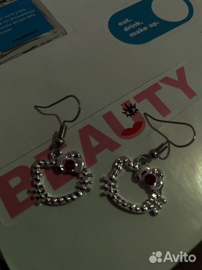 Серьги Hello kitty