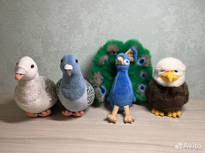 Игрушки Leosco птицы: павлин, голубь, орел