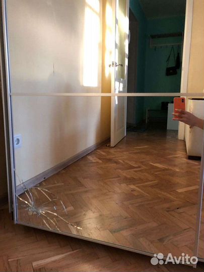 Ремонт шкафов. Замена зеркала, замена роликов