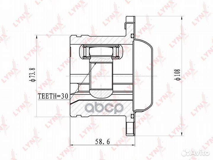 Шрус внутренний перед прав/лев CI8010 lynxauto